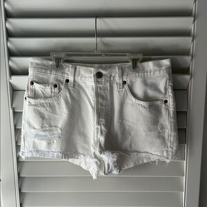 Levi's Classic White Jean Shorts